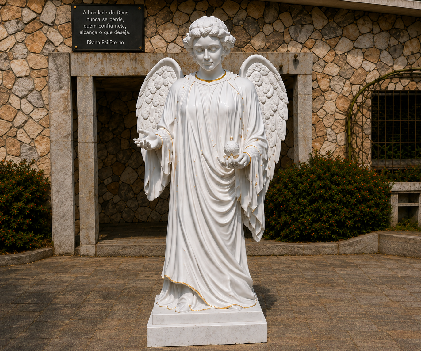 Escultura restaurada no ateliê